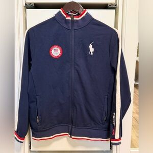 Polo by Ralph Lauren Navy Blue Team USA Bomber Jacket
